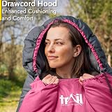 Trail Alpine 400 Hooded Sleeping Bag 0C -10C 2 Way Zipper Pink view 4