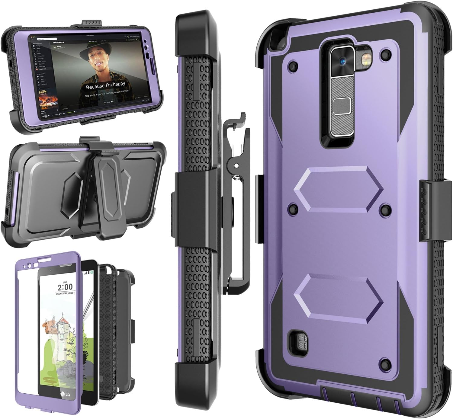 Best lg stylo 2 case built in screen protector