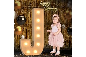 Mixifox Marquee Light Up Letters J, 3FT Large Light Up Letters for Party, Marquee Letters 3 Feet Tall, Cardboard Letters for Birthday Wedding Engagement Party Backdrop Decorations