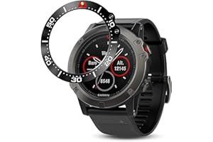Baihui Titanium Metal Bezel Ring Compatiable with Garmin Fenix 5X Watch Bezel Ring Adhesive Cover Anti Scratch & Collision Protector for Garmin Watch Accessory (Titanium- Not For Fenix 5 / 5X Plus)