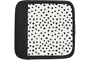 TPOAEL 2 Pack Luggage Handle Wrap Travel Tags - Set of Luggage Tags for Suitcases, Identifiers, Marker, and Handle Covers - Cruise Accessories and Travel Gifts（Cute Black Polka Dot