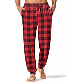 Ekouaer Men's Pajama Pants, Lightweight Loungewear, Comfy Jogger Sleep Pant Long Pj Bottoms with Drawstring & Pockets