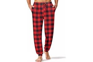 Ekouaer Men's Pajama Pants, Lightweight Loungewear, Comfy Jogger Sleep Pant Long Pj Bottoms with Drawstring & Pockets