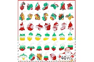 SUNPROUND 40 Pcs Mini Pop Fidget Toys Pack, Christmas Stocking Stuffers for Kids, Christmas Party Favors Supplies, Goodies Bag Stuffers Bulk, Xmas Gift for Kids, Boys and Girls
