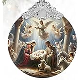 Christian Gifts: Nativity Christmas Ornaments - Religious Gifts for Kids and Women of Faith - Christmas Tree Decoration Stained Glass Ornament