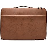 Kinmac 360° Heavy Duty Protective Laptop Computer Sleeve case Bag Cover with Handle for MacBook Pro 14 inch,14 inch-14.4 inch HP Lenovo Dell ASUS Acer Laptop (Coffee PU)