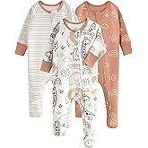 Yoofoss Baby Pajamas 100% Organic Cotton Baby Sleepers for Newborn 0-3 3-6 6-9 Months Boys Girl Clothes 3pcs Footed PJs