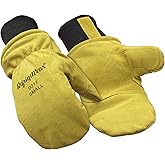 RefrigiWear Unisex Fleece Lined Fiberfill Insulated Cowhide Leather Mitten Gloves