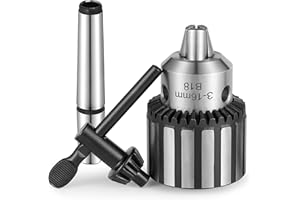 Eumtenr Heavy Duty MT2 Drill Chuck, 5/8" Capacity with #2 Morse Taper Arbor and K32 Chuck Jaw Tightening Key (B18 3-16 MM)
