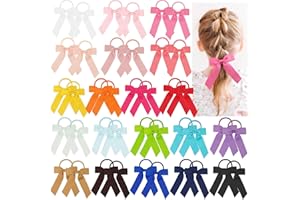Yxiang Ponytail Bow for Girls, Baby Hair Ties with Bows Pigtail Bow Ponytail Holder for Toddler Girl School Kids