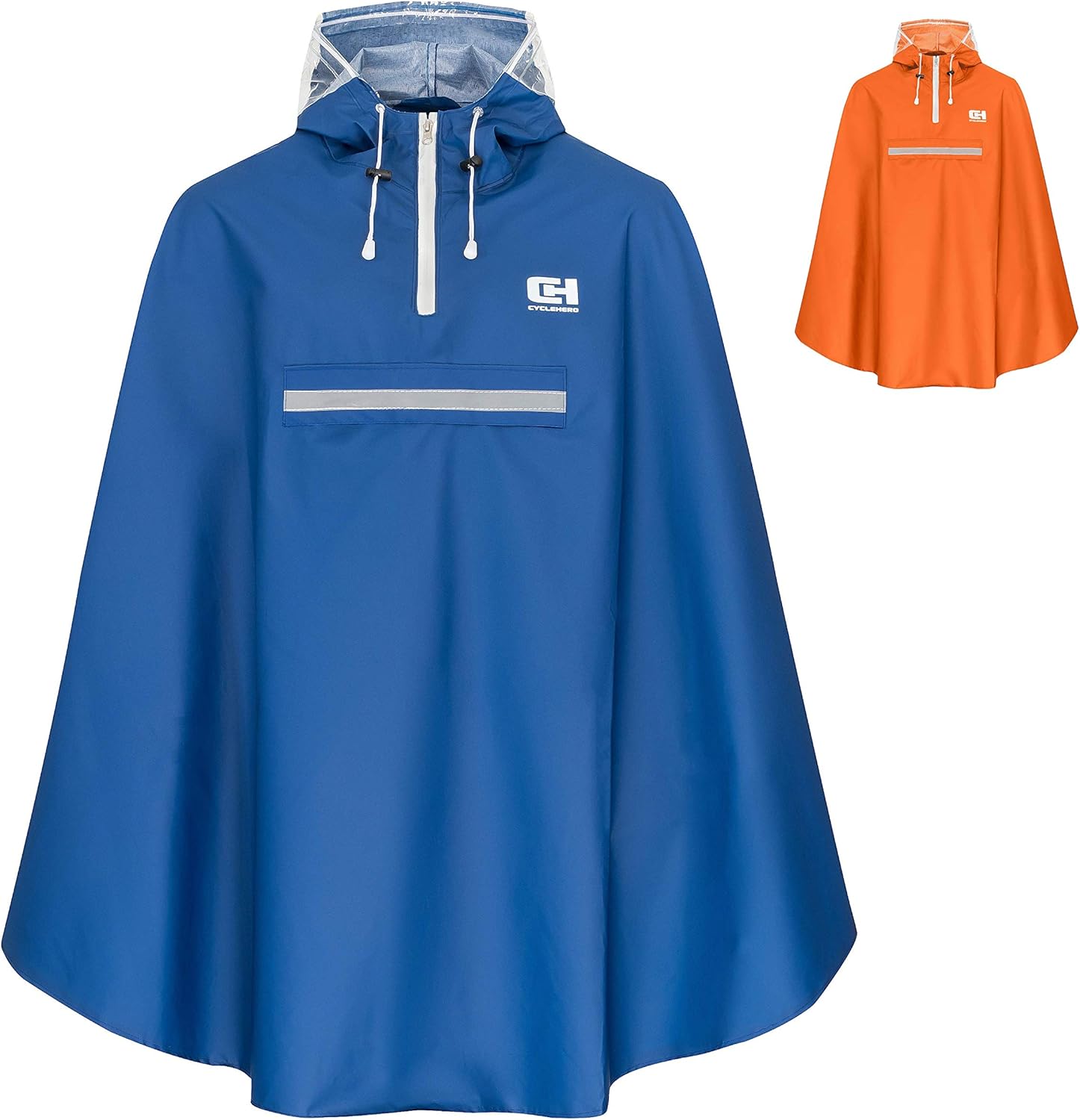 Premium Fahrrad Regenbekleidung mit Kapuze inkl. Sichtfenster - Poncho Fahrrad für Herren und Damen - Regencape Fahrrad inkl. Reflexionsstreifen - Wasserabweisender Regenmantel für Männer und Frauen