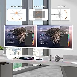 Pholiten Dual Monitor Stand, Heavy Duty Adjustable
