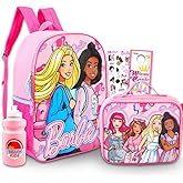 Barbie Backpack with Lunch Box Set - Bundle with 16" School Bag, Lunch Bag, Water Bottle, Stickers, More | Barbie Backpack and Lunchbox for Girls, Kids