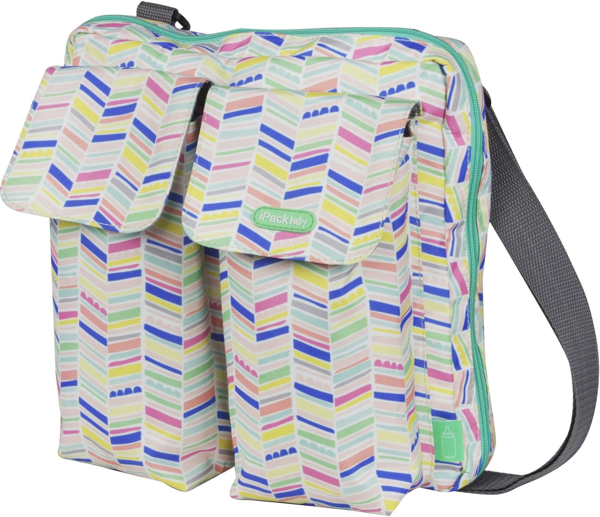 iPack Baby Mini Diaper Bag. Featuring external pockets, bottle holder, large interior for diapers and clean up supplies and adjustable shoulder strap. Ideal When Travelling With Baby!