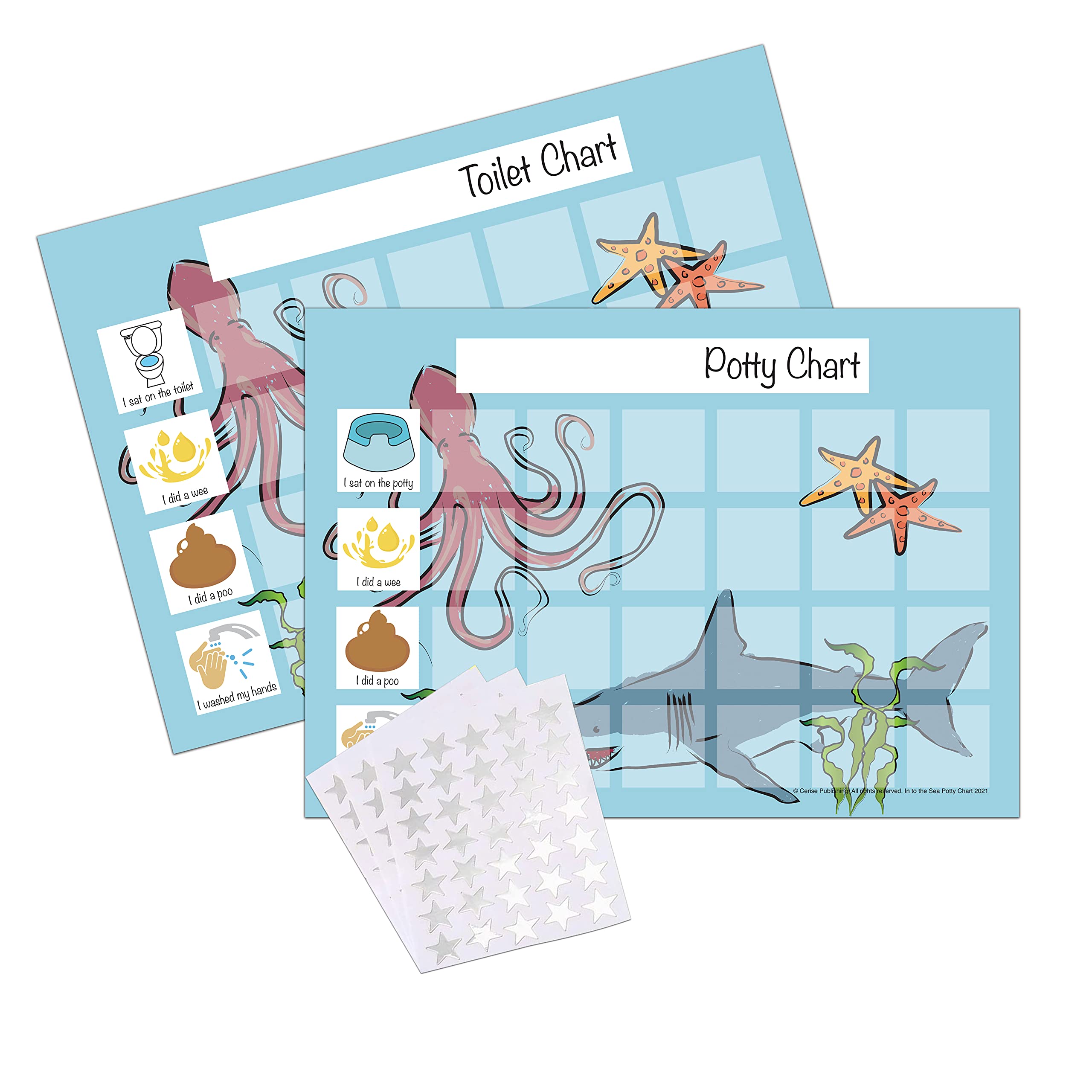 In To The Sea Potty Toilet Training Sticker Chart for Toddlers by Cerise Publishing