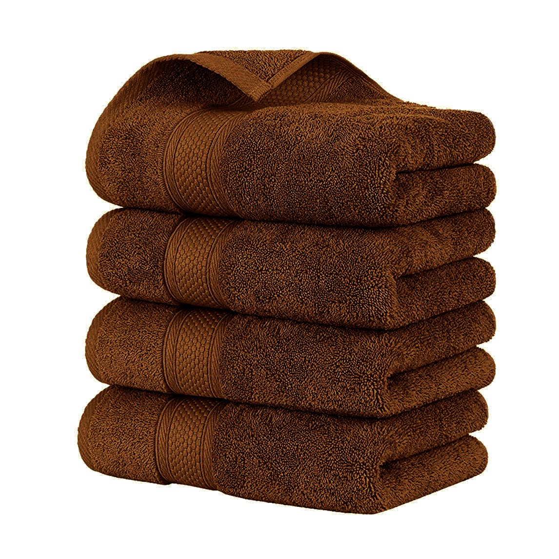 NAUSHA HOME - Premium Large Hand Towels Bale Set - Pack of 4 & 6 Pieces - 100% Soft Cotton, Highly Absorbent & Durable Extra Large (50 x 80 cm) Gym, Hotel & Spa Quality Thick Towels (4, Chocolate)