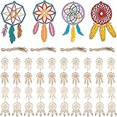 Framendino, 40 Pack Wooden DIY Dream Catchers Kits Decorative Hanging Ornaments to Paint for Home Tree Decor