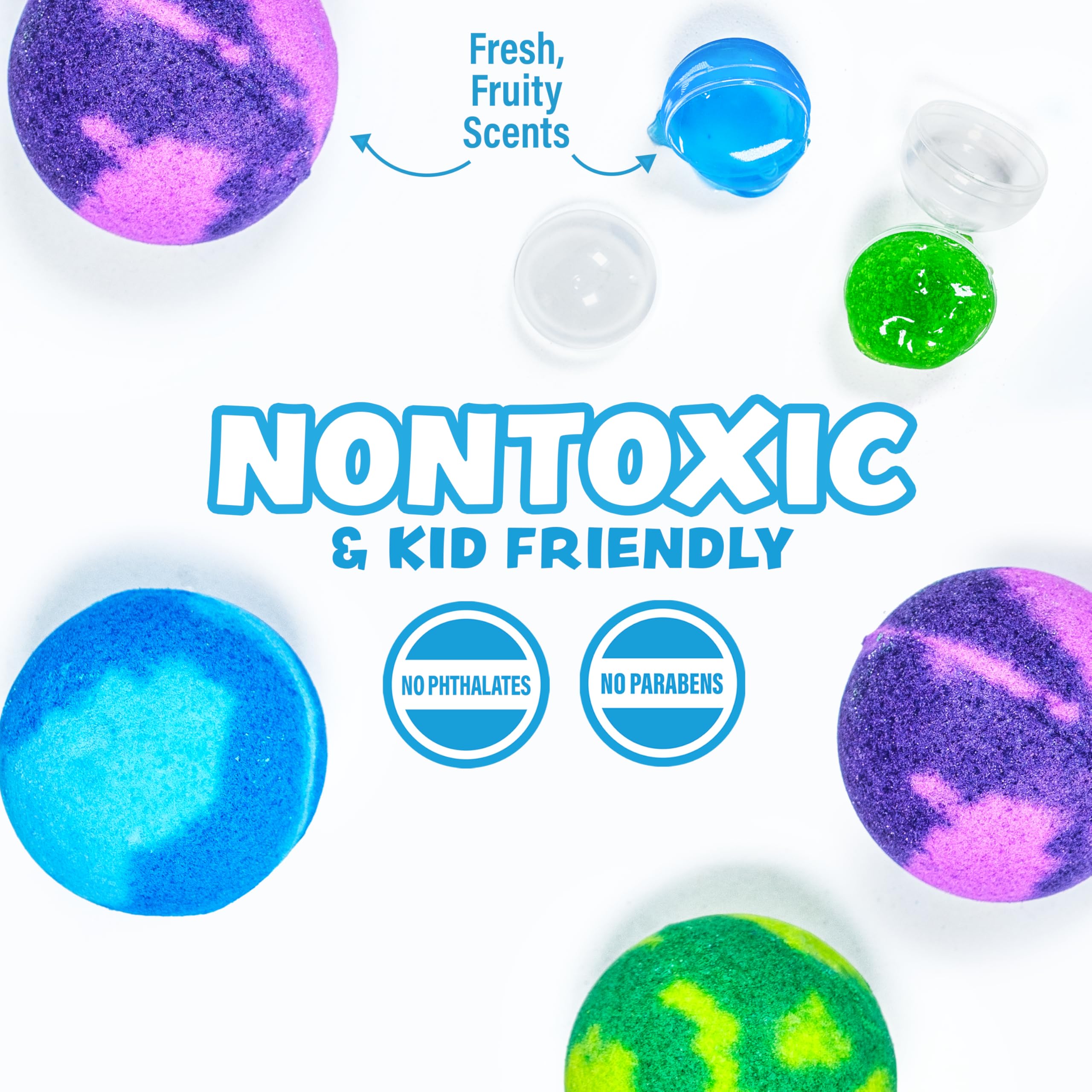 Super Goo Bath Slime 'Surprise' Bombs, 6 Pack | Kids Bath Bombs With Surprise Inside | Nontoxic | Stretchy, Squishy Slime Soap | Sensory Fun for Kids