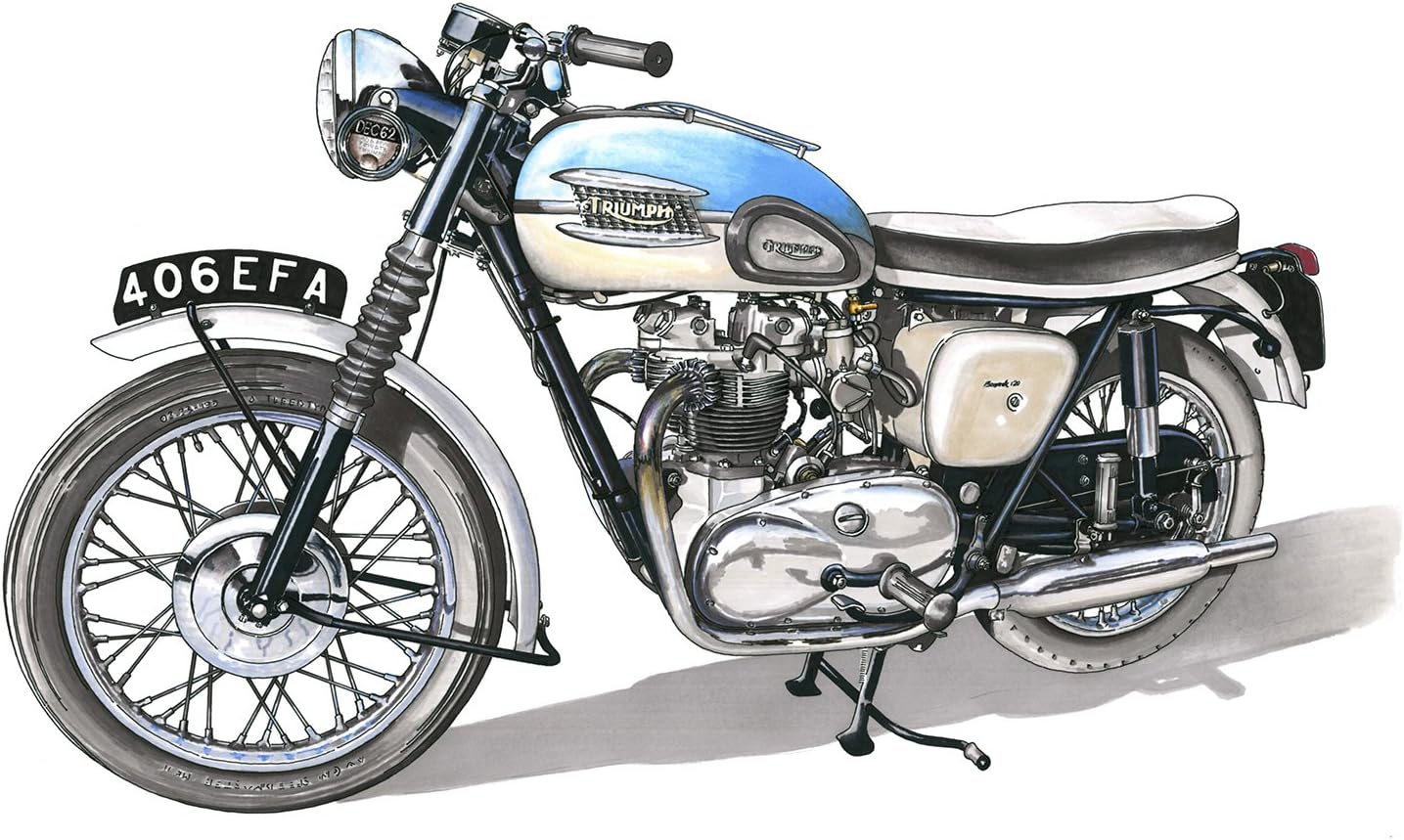 George Morgan Illustration Triumph Bonneville T120 Pre Unit Motorbike Poster Print A1 Size Amazon Co Uk Kitchen Home
