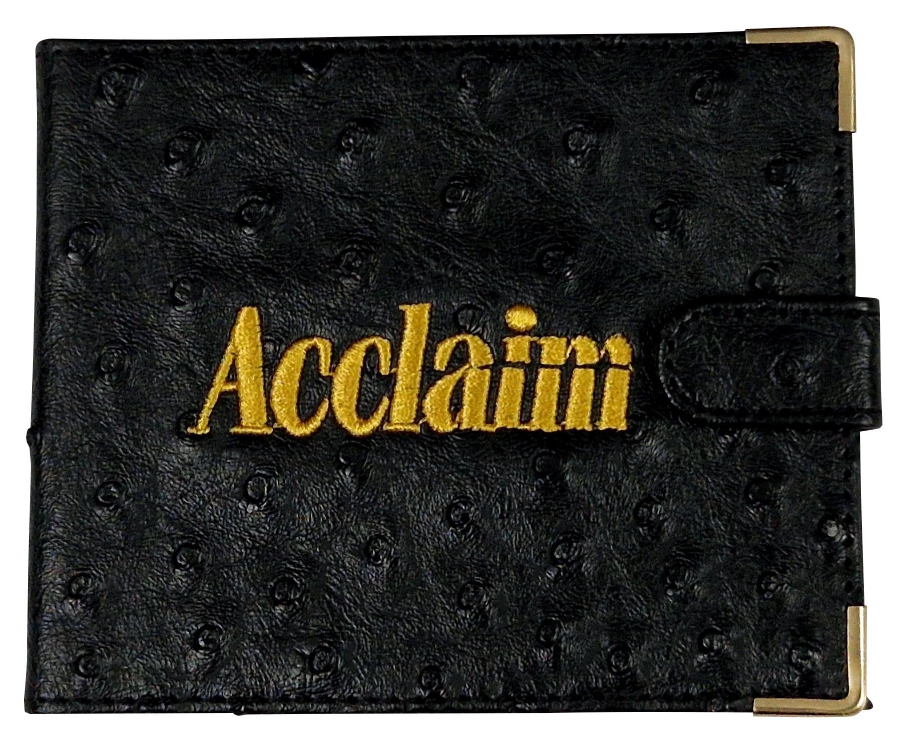 Acclaim Folding Wallet Style Lawn Bowls Bowling Scorecard Holder Synthetic Leather Look Textured Finish Press Stud Closure 12.5 cm x 10 cm Closed (Black)