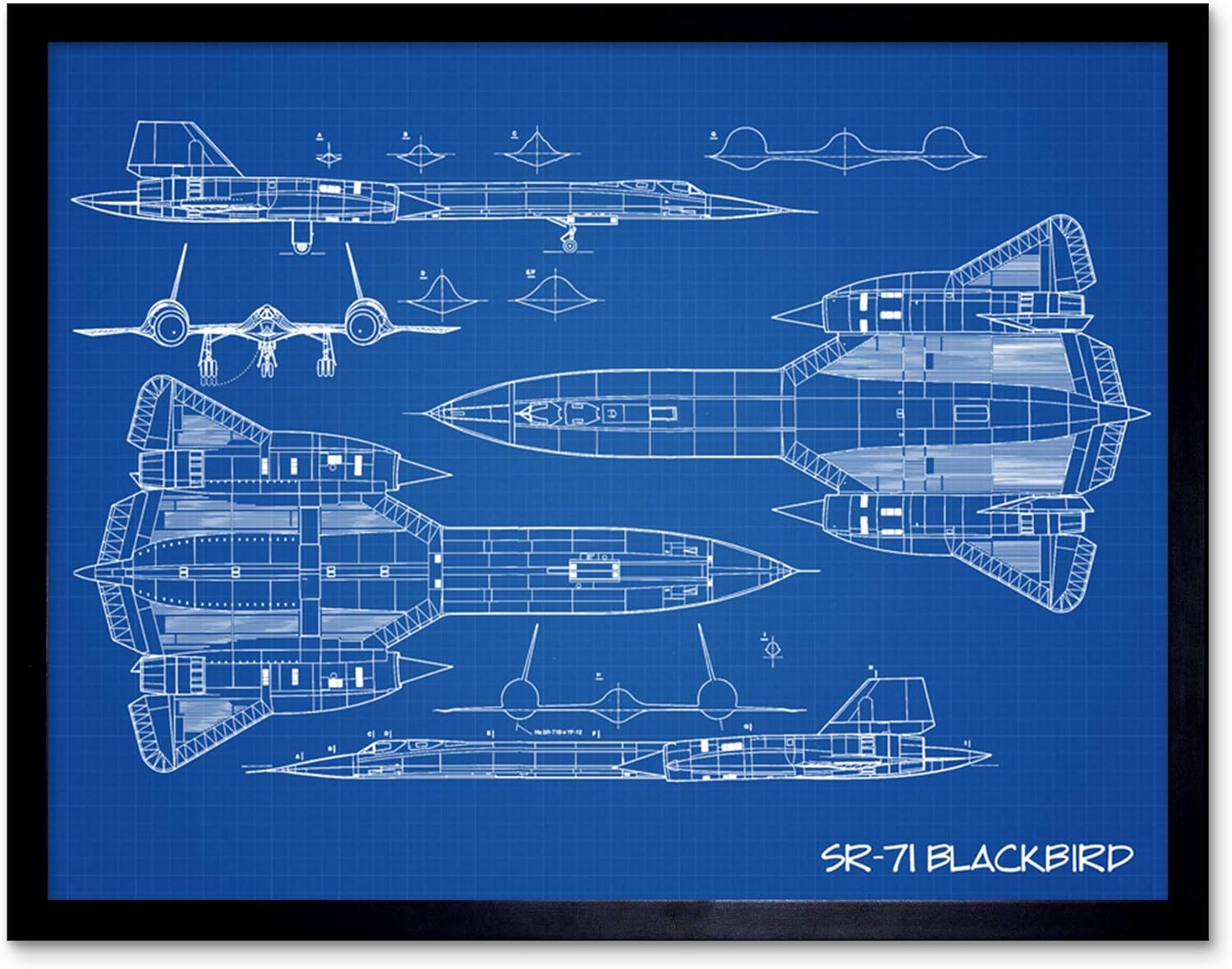 SR71 Blackbird Habu US Aircraft Spy Plane Blueprint Plan