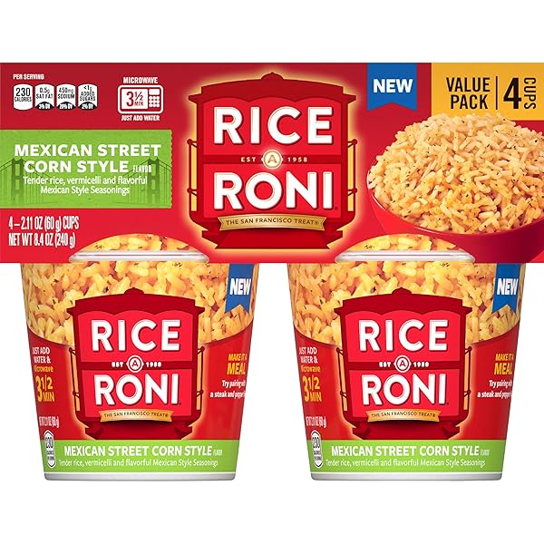 RICE-A-RONI CUPS, MEXICAN STREET CORN, 2.11 OZ, 4...