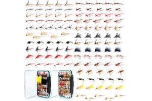 Maxcatch Fly Fishing Flies Kit Handmade Assortment Dry/Wet Flies, Nymphs, Streamers with Fly Box Included