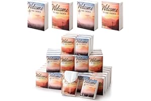 Glenmal 100 Pack Christian Tissues Welcome to Our Church Facial Tissues Individual Packs Mini Pocket Paper Towels Travel Size Bulk for Wedding Travelling Homeless, 3 Ply 8 Sheets Per Pack