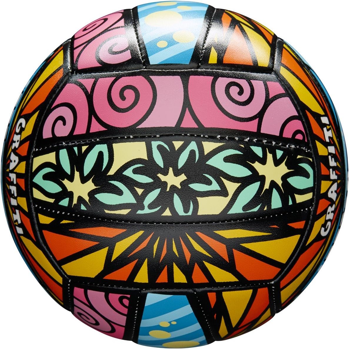 Wilson Graffiti Volleyball- Pink/Blue/Yellow : Sports & Outdoors