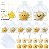 Sureio Star Face Crochet Keychain Cheer Gifts for Team Star Themed Party Favors 100 Days of School Employee Appreciation Gift