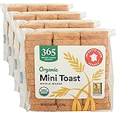 365 by Whole Foods Market Whole Wheat Toasts, Organic, 2.8 Ounce | Mini Size | Pack of 4