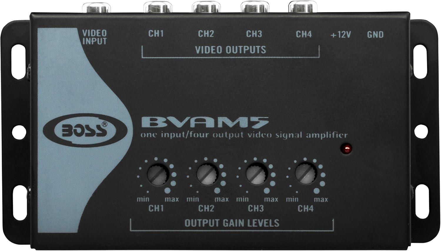 BOSS Audio Systems BVAM5 1 In 4 Out Car Video Signal Amplifier - Amplifies Video Signal to Maintain Picture Quality in Multi-Monitor Systems