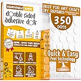 D-NYX Double Sided Tape Adhesive Dots Stickers 280, 350, 450, 550 or 700 Pack Removable Putty No Trace Clear Sticky Tac Blue Sticky Tack Balloon Tassels Picture Hanging Strips (350 Sticky Dots)
