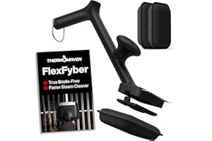 ThermoMaven Grill Brush Bristle Free with 3 Replacement Brush Heads, Steam Grill Brush with Scraper, Non Metal Bristles for Cast Iron, Stainless-Steel Grates, Safe for Non-Stick Surface, Black