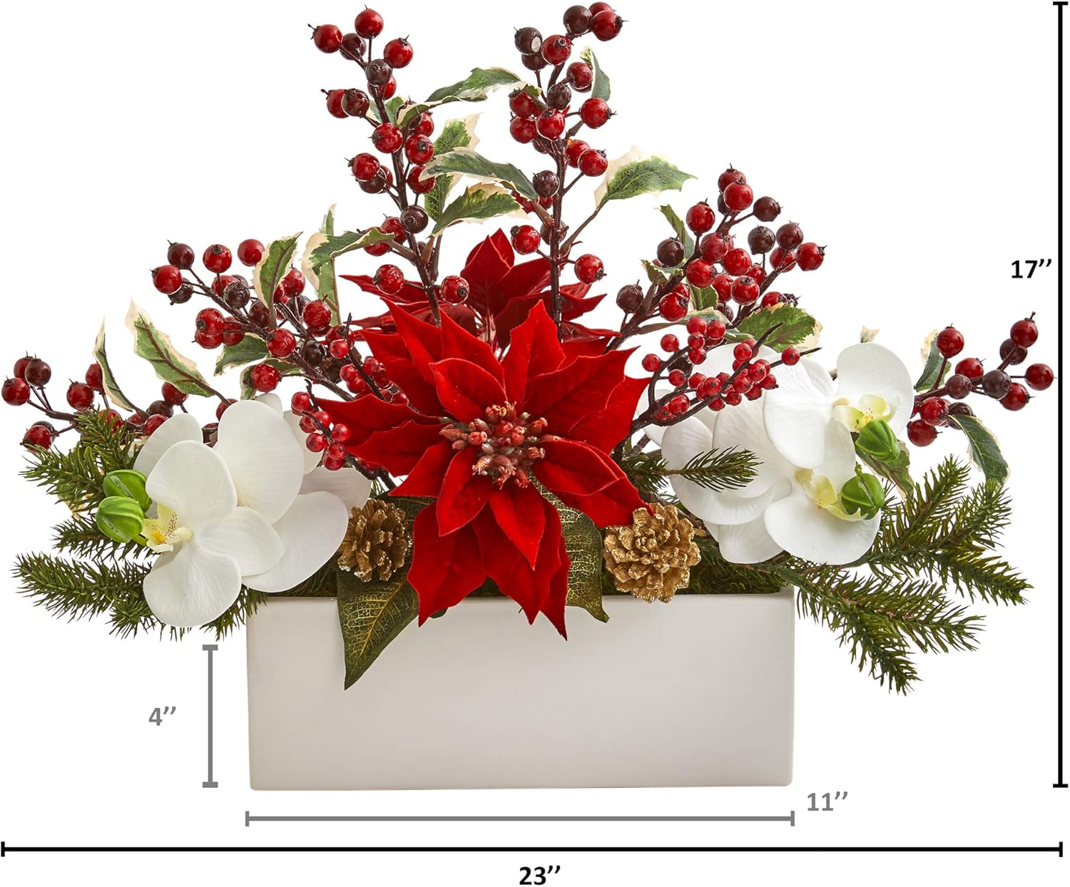 Seasonal Decorations Artificial Christmas Table Centrepiece White