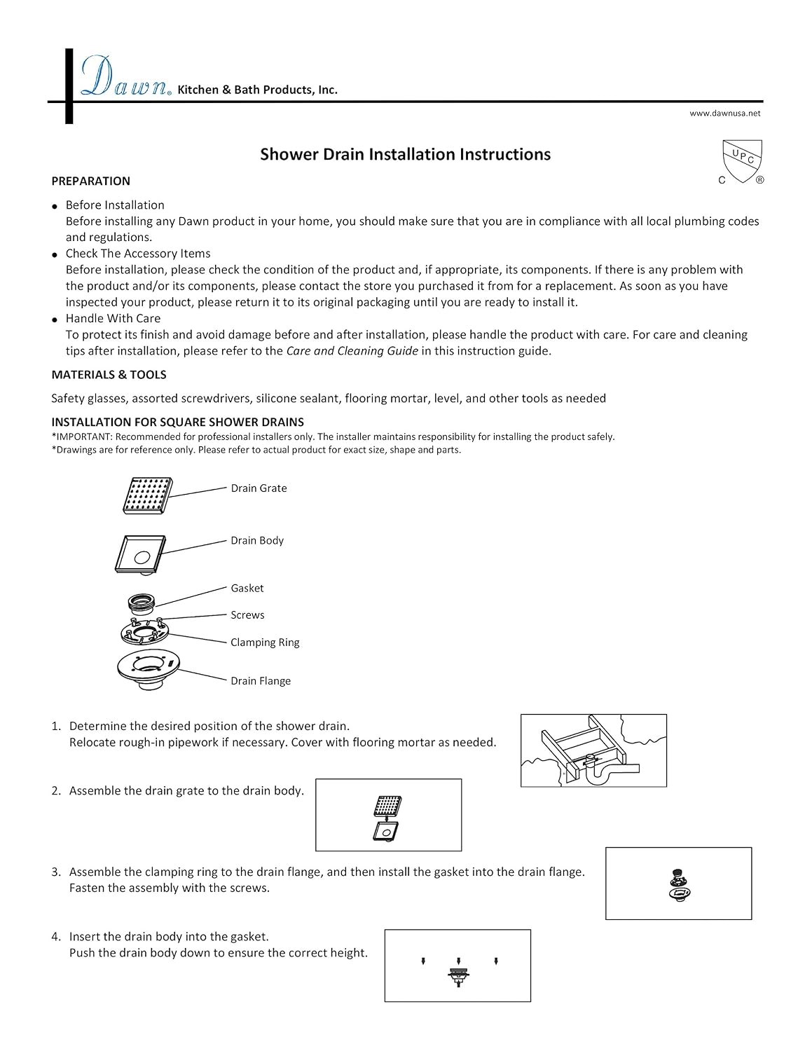 factory direct sales Dawn SAN050504 River Series Square Shower 