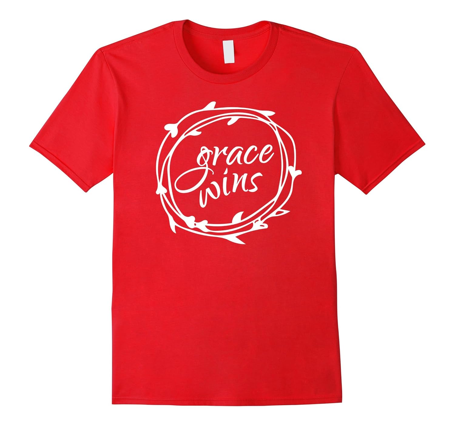 Christian T-Shirt Grace Wins with a Wreath-ANZ