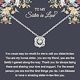 Sister Gifts, Sterling Silver Interlocking 2 Hearts Necklace for Women, Sister in Law Birthday Gifts, Expecting Mom Christmas Jewelry