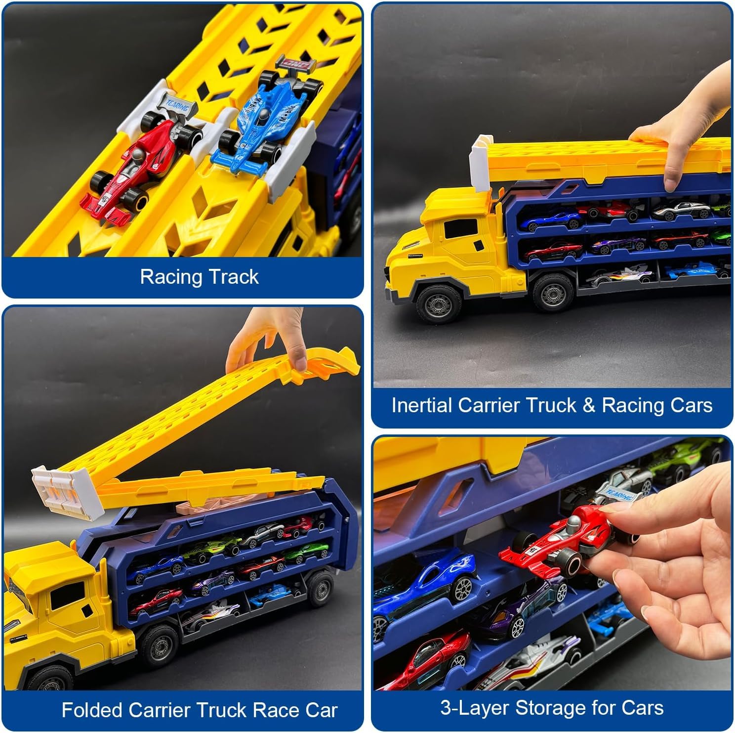 Mua Mostop Carrier Truck Race Track Toy for Kids, Folded Car Race Track ...