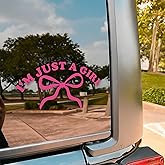 I'm Just A Girl Car Decal, Coquette Bow Cute Girly Motivational Inspirational Decals, Vinyl Waterproof 8 inch Bumper Sticker for Trucks Window, Car Accessories Decorations Gifts for Friend Mom Dad