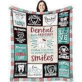 ZWERIVP Dental Assistant Gifts for Women, Birthday Gifts for Dental Assistants, Dental Hygiene Appreciation Present for Women, Dental Hygienist Assistant Week Throw Blanket 60"X50"