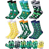 Haysandy 6 Pairs Funny Golf Socks for Men Women Shoe Size 10-13, Novelty Crew Socks Gifts Fun Hide and Seek Winter Stuff Gifts for Golf Lover