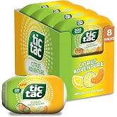 Tic Tac Citrus Adventure Mints, Bulk 8 Pack, Travel Size, 200 Pieces Each | Travel size Tic Tacs bulk for on the go in your pocket, purse, car, office and home snacking