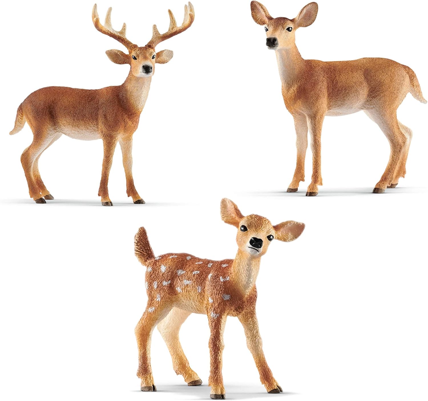 WhiteTailed 2 Set of 6 Figures Miniature Deer Family Toy Figurines