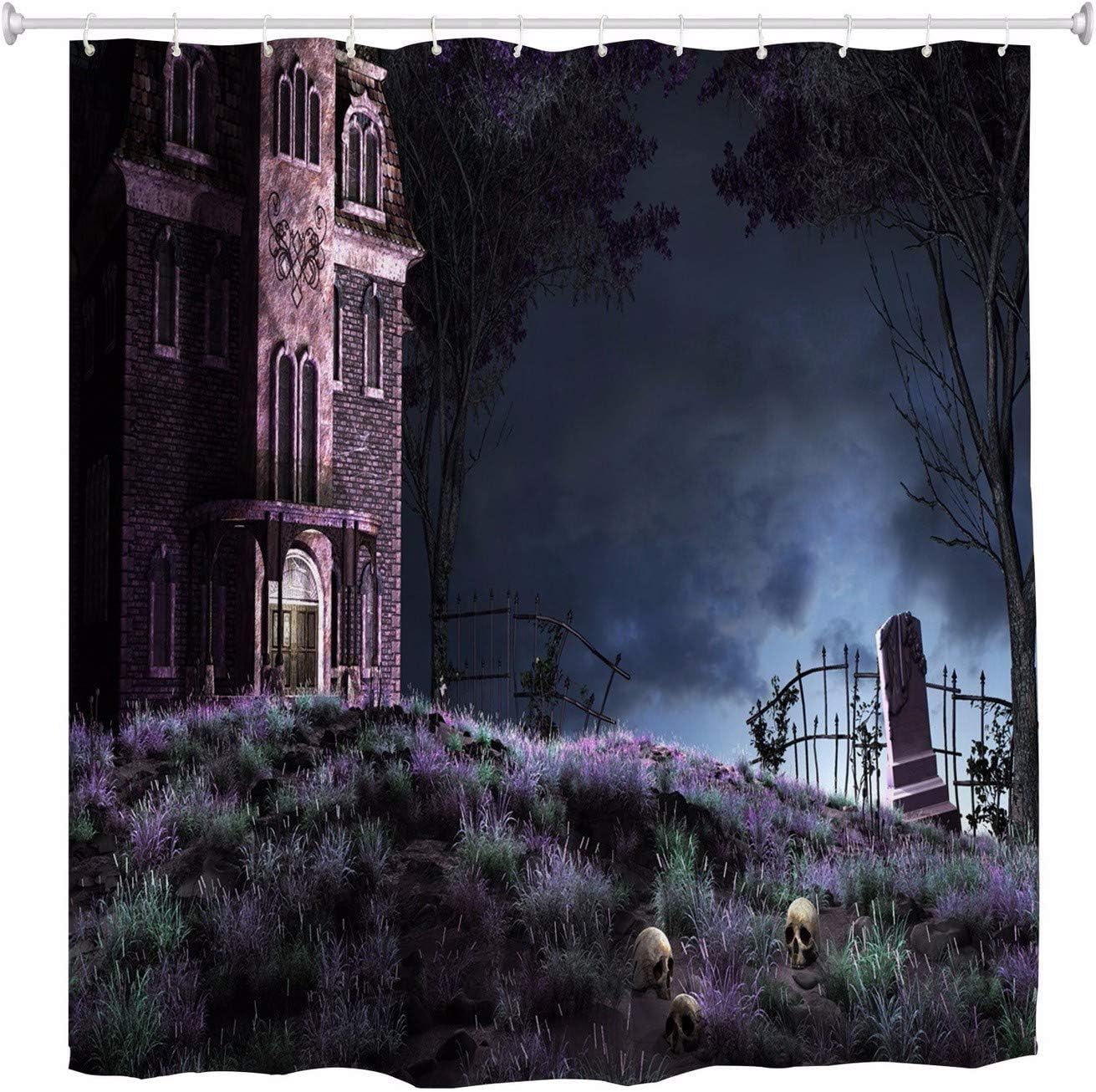 A.Monamour Chats Volés Hanté Château Cimetière Noir Corbeau Gothique