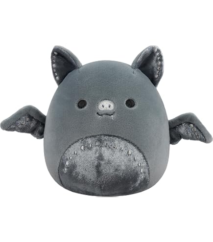 Squishmallows - Pipistrello Emily originale da 20,3 cm con orecchie e pancia scintillanti, di medie dimensioni, in peluche ufficiale Jazwares - Giochi e Prodotti per l'Età Evolutiva