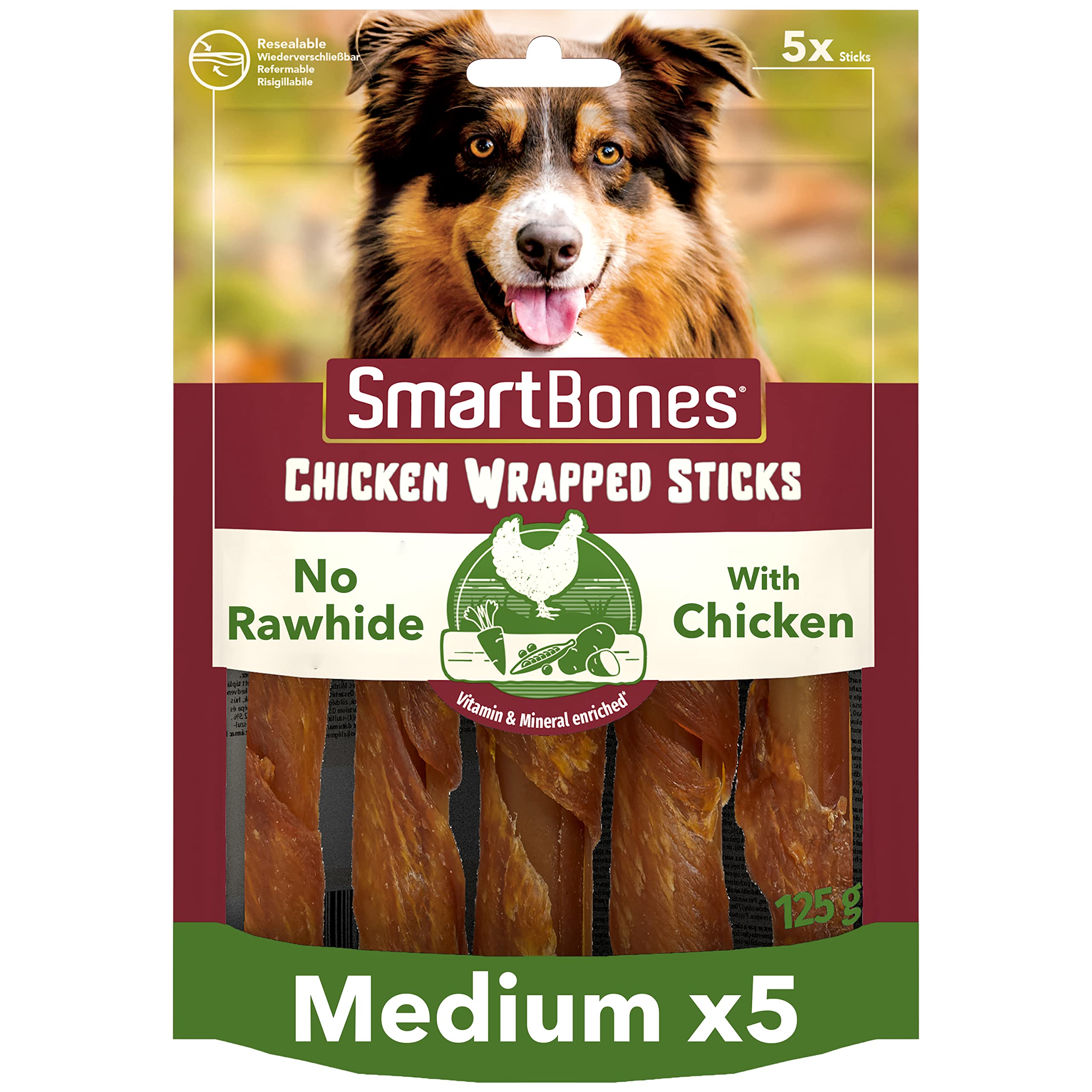 Smartbones 5 Chicken Wrapped Sticks Rawhide Free Chew Dog Treats