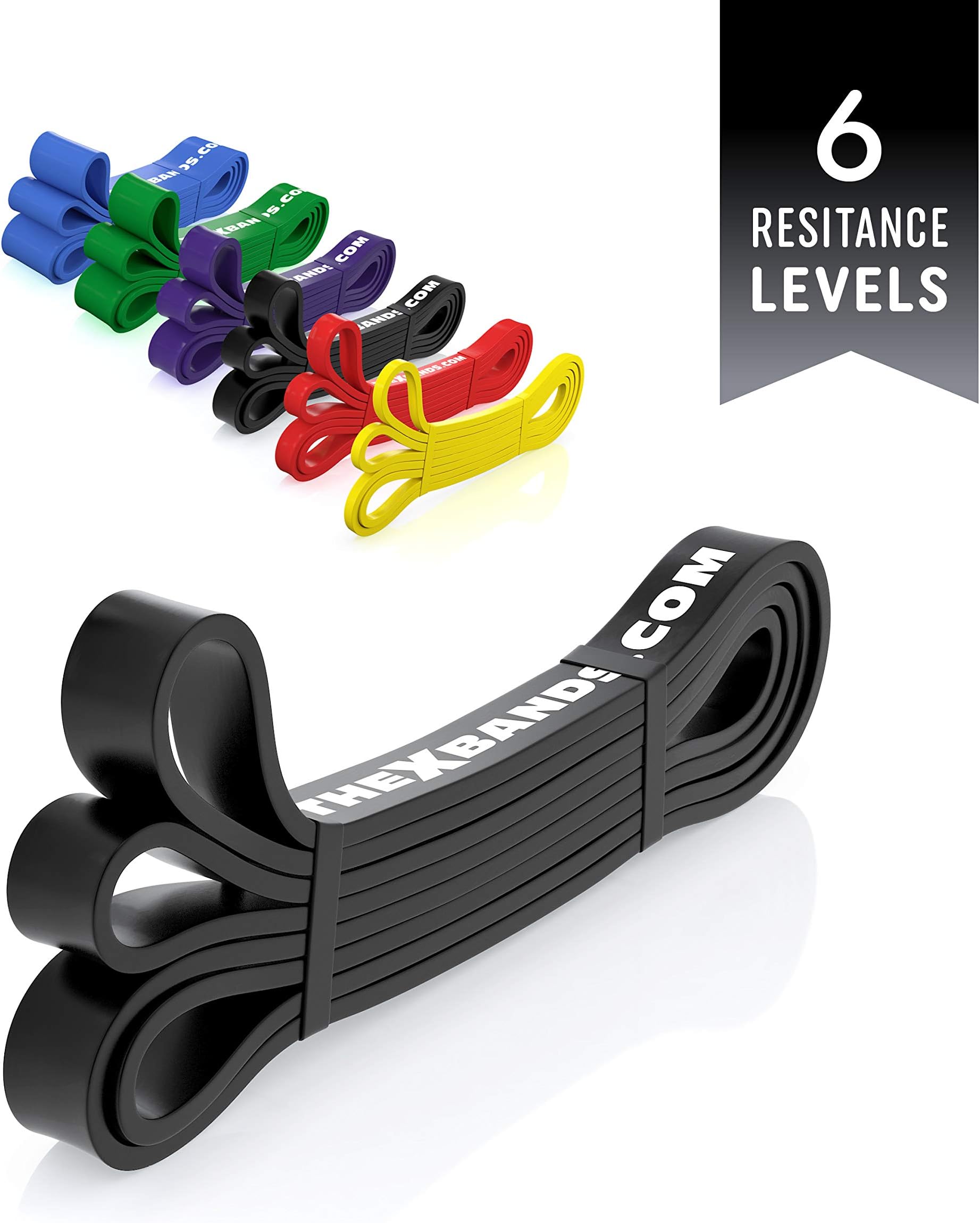The x Bands Long Resistance Bands - Squat Bands - Booty Band - Pull Up Bands - Loop Bands - Fitness Bands Resistance Long - Rubber Resistance Bands - Extra Strong Resistance Bands - 50 Lb Black
