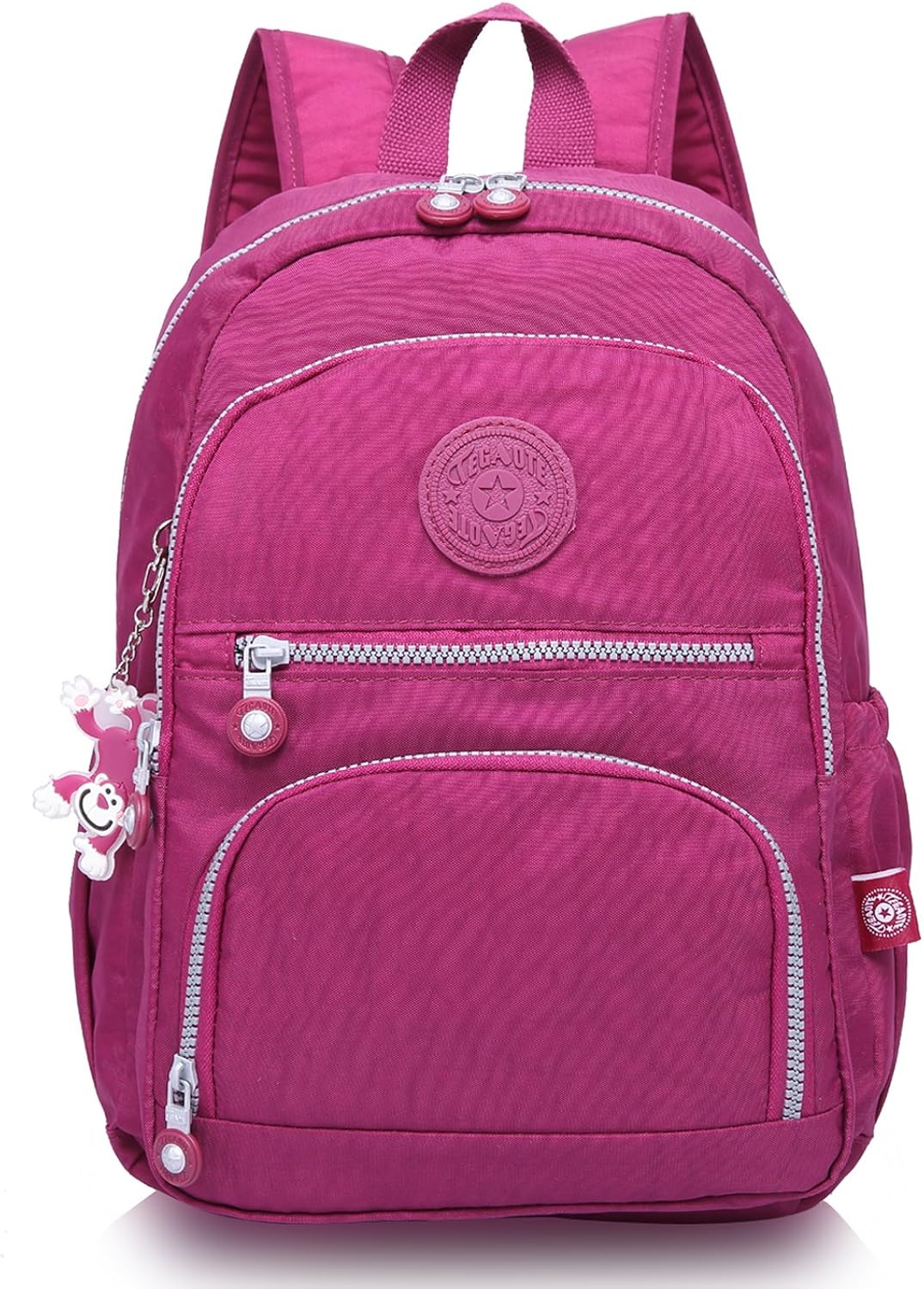 Classic Nylon Waterproof Women Backpack Travel Daypacks (Purple Red