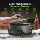 VonShef Electric Frying Pan 5L 1500W 30cm Non-Stick Skillet with Glass Lid view 2